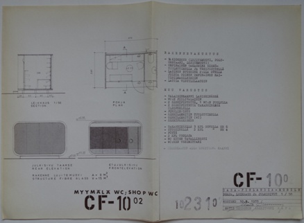 Casa Finlandia CF-10 Shop WC Plan 1023102 Dated 091070