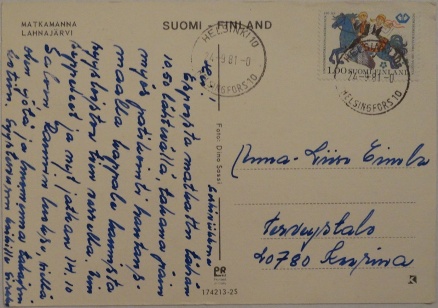 Lahnajärvi Multi-View Postcard - Back