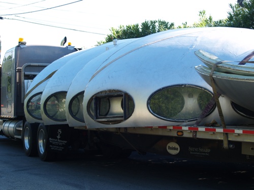 Futuro, Nichols Canyon, Los Angeles, USA - Disassembled On Flatbed During Transport from bailey, Colorado