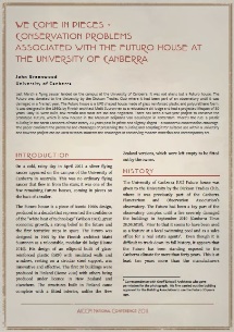 Paper By John Greenwood On Proposed Restoration Of University Of Canberra Futuro
