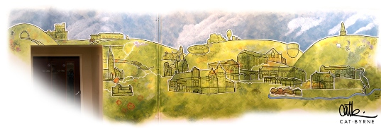 Todmorden Library Mural Cat Byrne 1