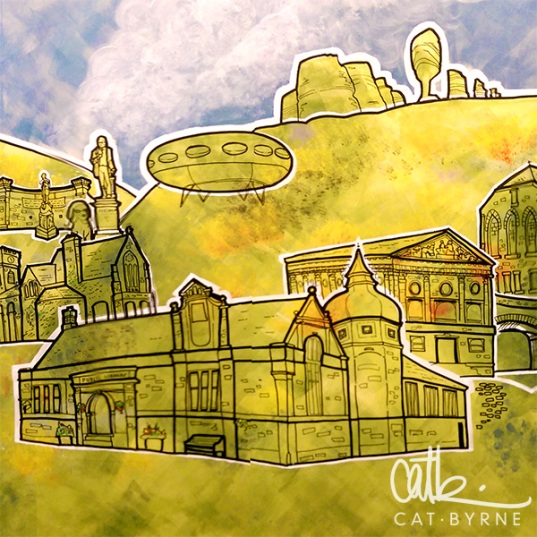 Todmorden Library Mural Cat Byrne 2